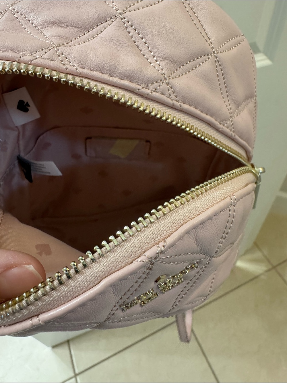 Kate Spade Quilted Blush Pink Mini Backpack - Picture 6 of 6